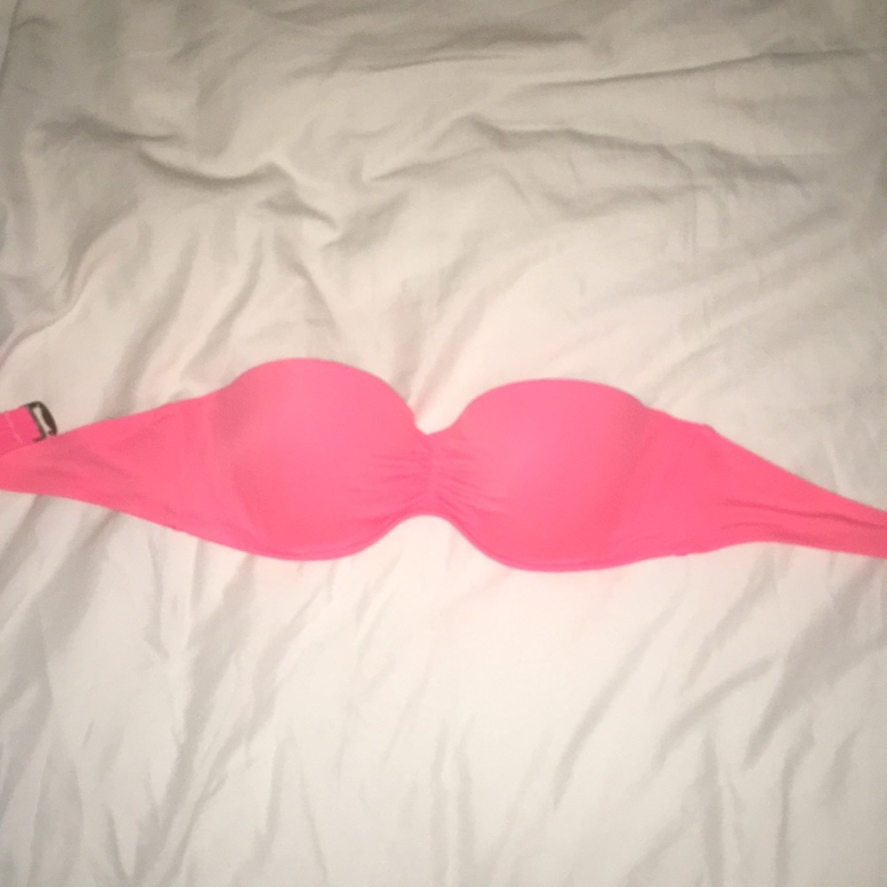 Pinkish salmon, bandeau bathing suit